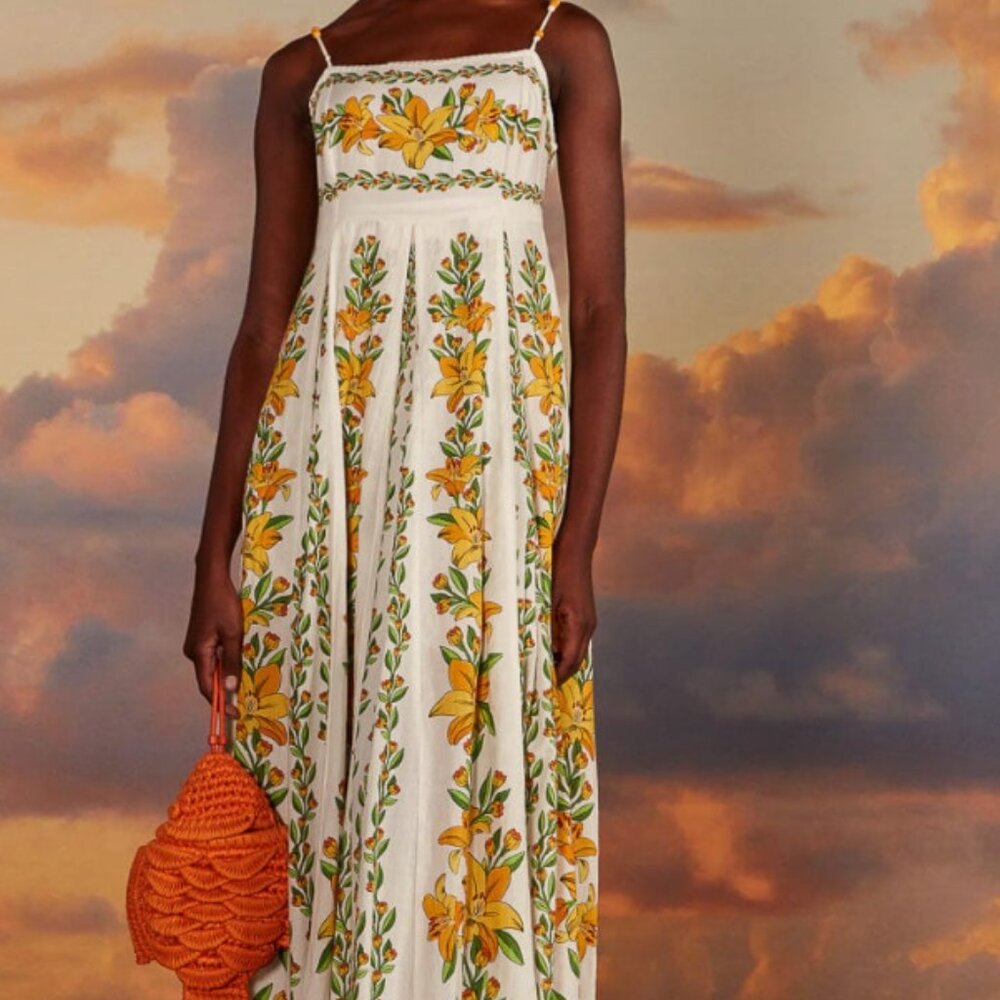 Farm Rio Tropical Lightness Cotton Maxi Sundress | Size L